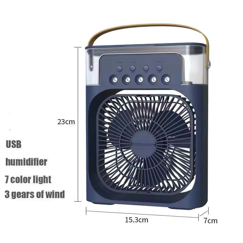 New 3 in 1 Fan Air Conditioner Household Small Air Cooler LED Night Light Portable Humidifier Air Adjustment Fan Office Home Fan